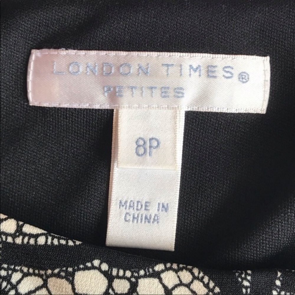 London Times Black Cream Floral Dress /8P - Picture 9 of 11